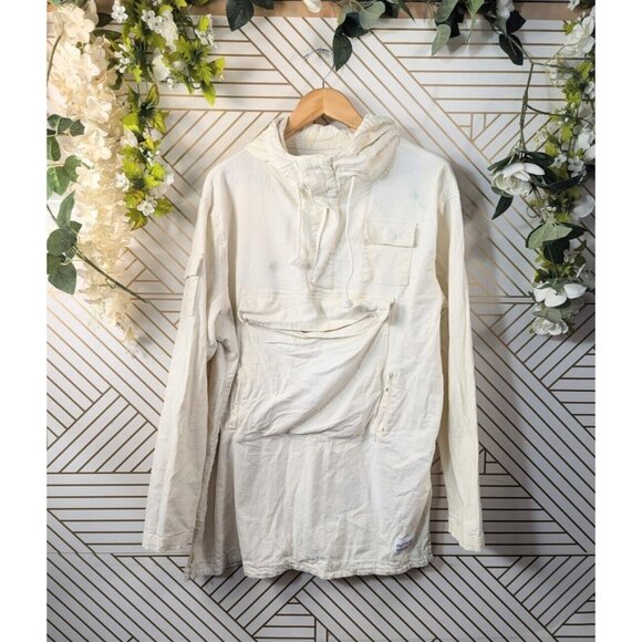 Profound Aesthetic Cream Pullover Anorak Hoodie Men's Jacket Cotton Size Large - Picture 1 of 7
